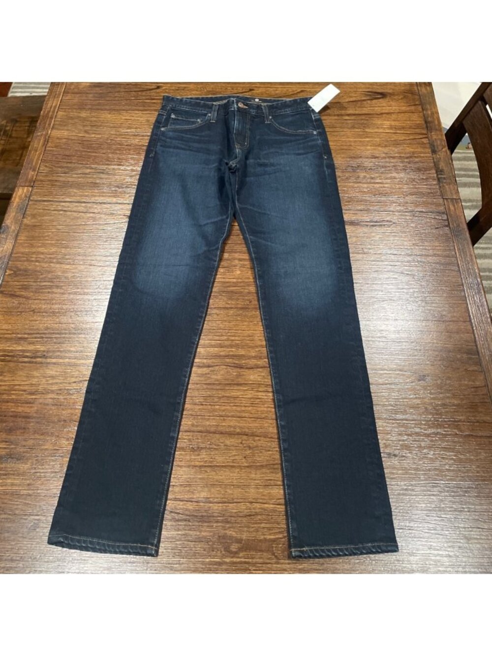 AG Tellis Modern Slim Jean Mens 32x34 Dark Wash Stretch Navy Casual Denim LED